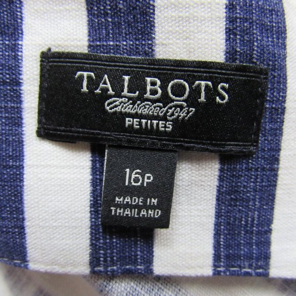 TALBOTS SHORELINE Chevron Striped Dress Size 16P - Picture 8 of 13